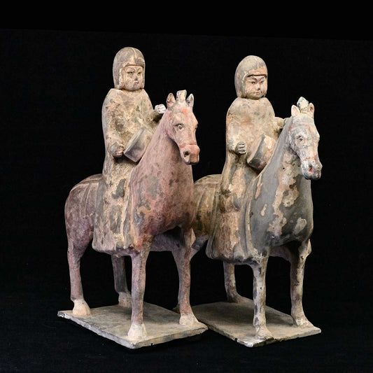 A pair Chinese Equestrian Musicians, Northern Wei Period, ca. 386-534 CE