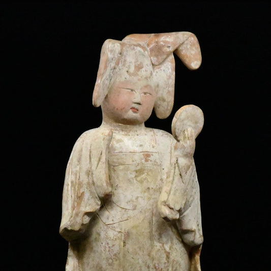 A Chinese Painted Pottery Court Lady, Tang Dynasty, ca. mid 8th century CE