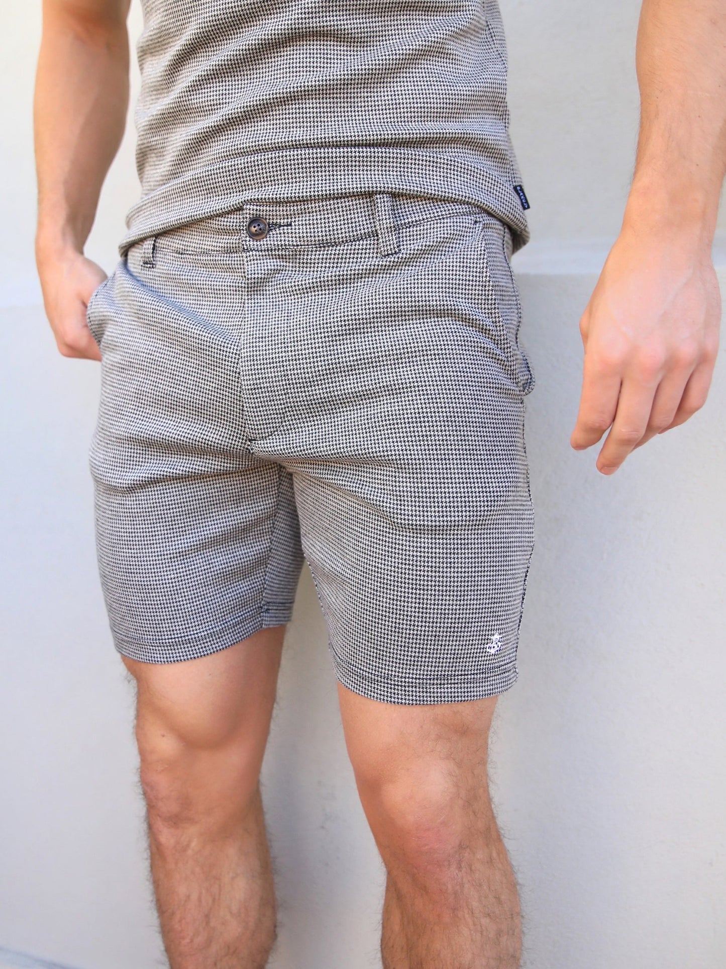 Midar Check Shorts - Gold