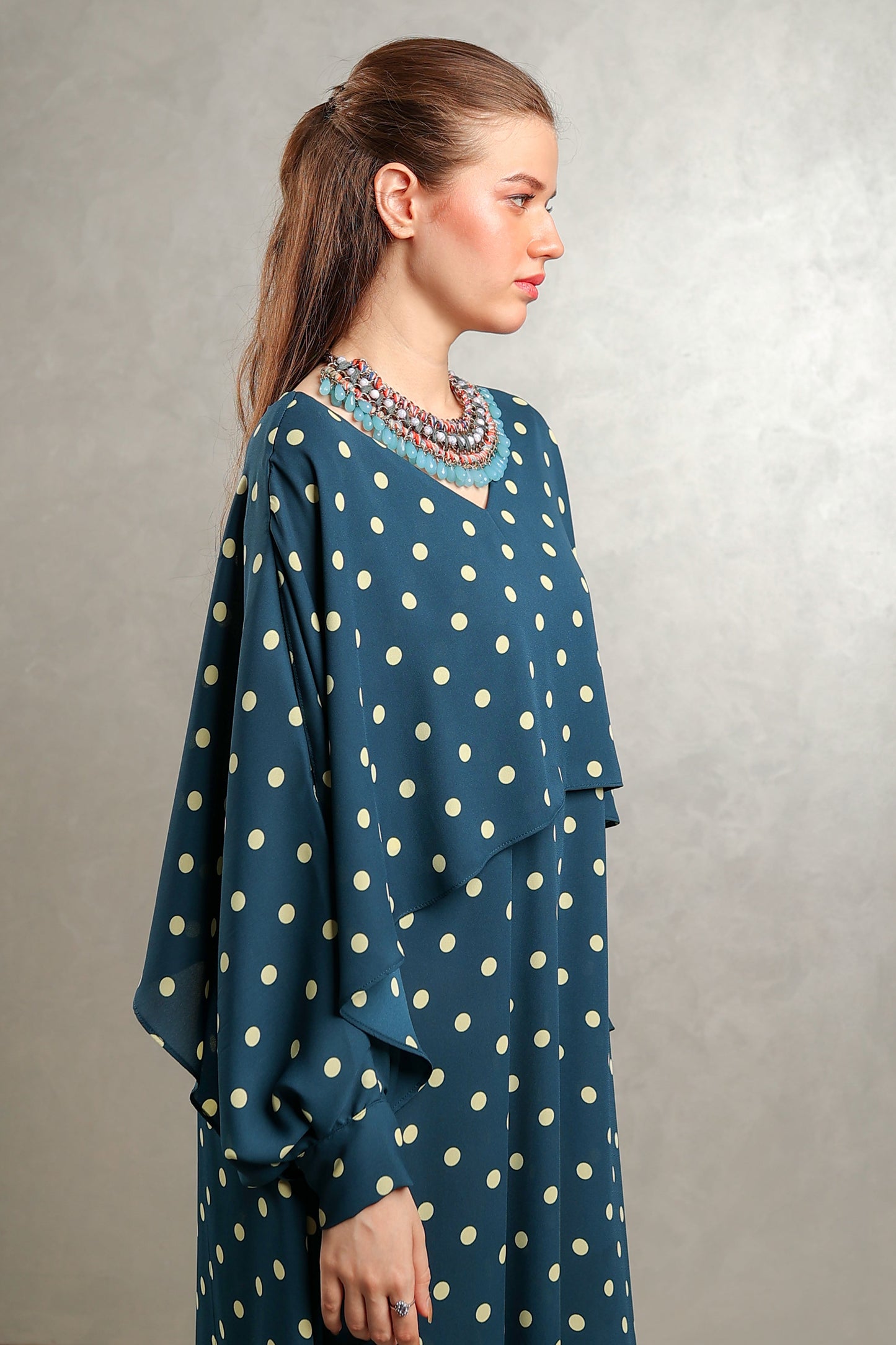 Blue Polka Overlap Maxi