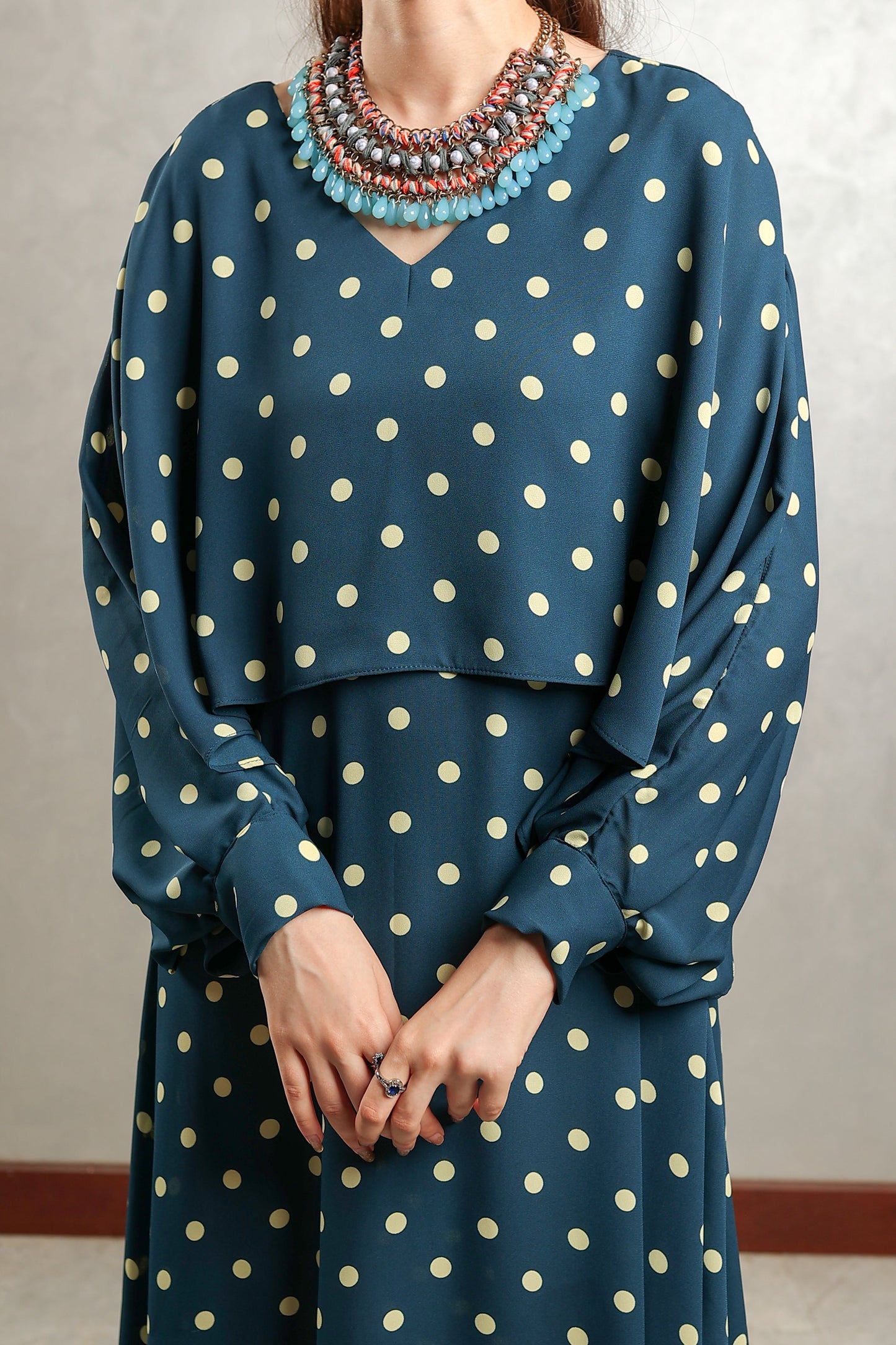 Blue Polka Overlap Maxi