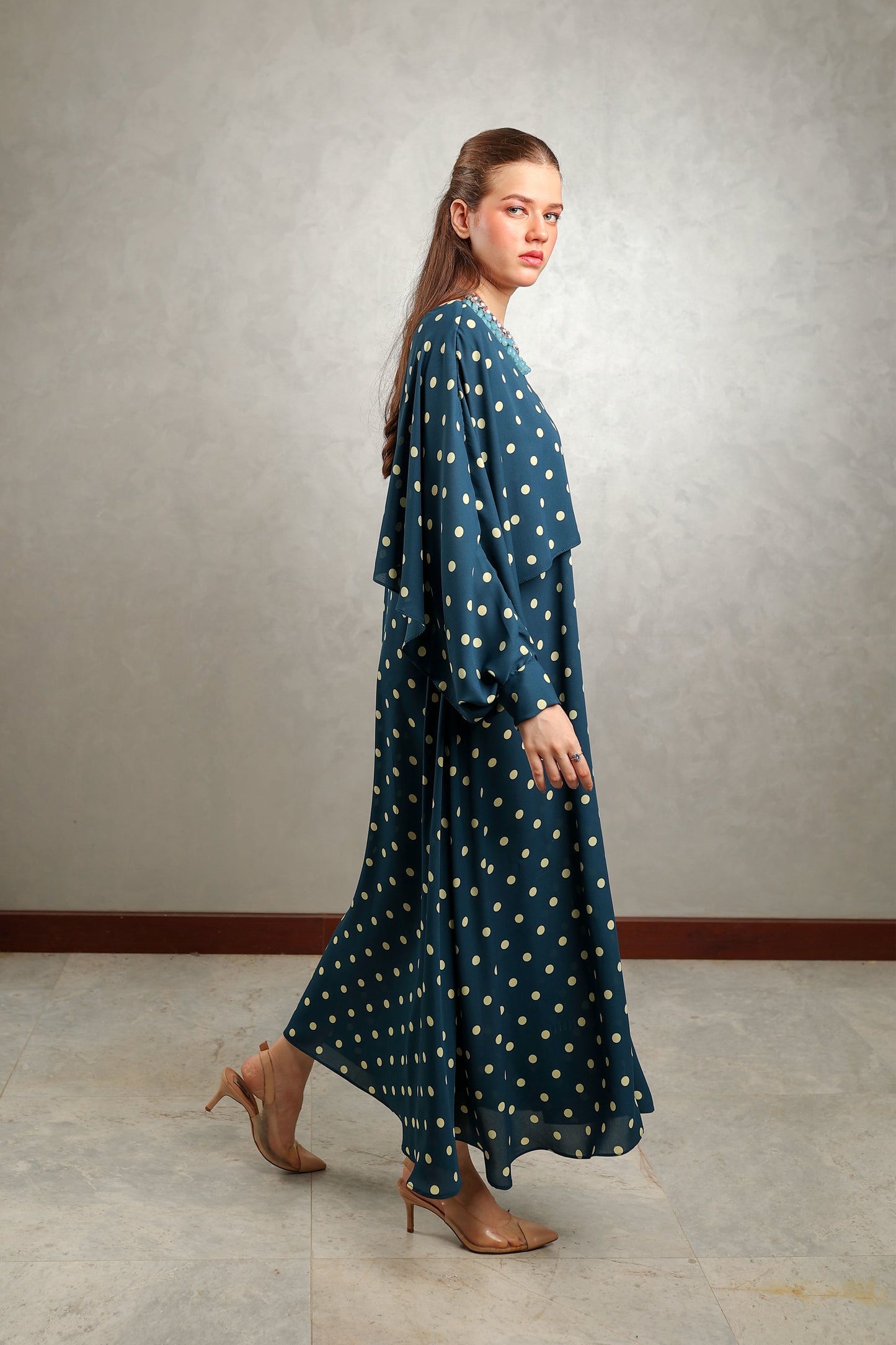 Blue Polka Overlap Maxi