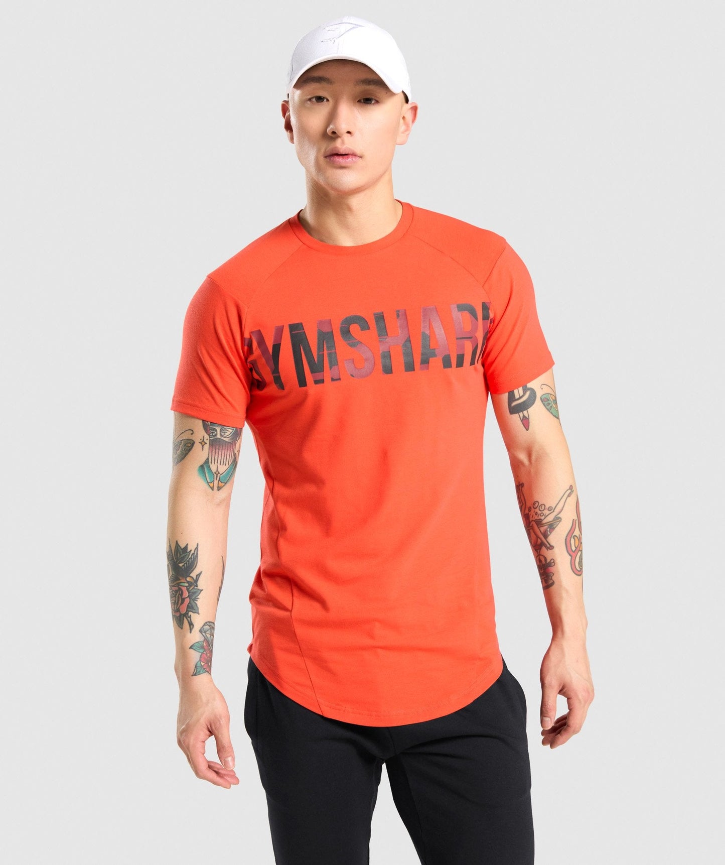 Gymshark Bold T-Shirt - Orange/Camo