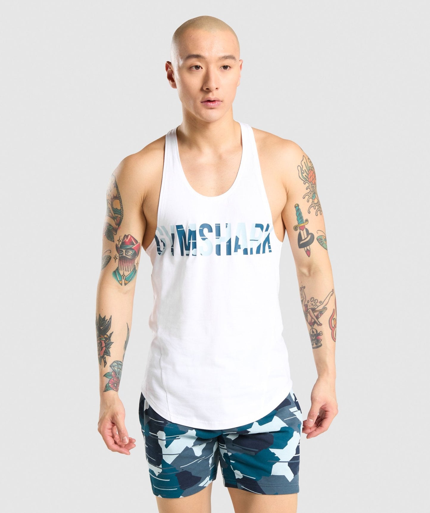 Gymshark Bold Stringer - White/Camo