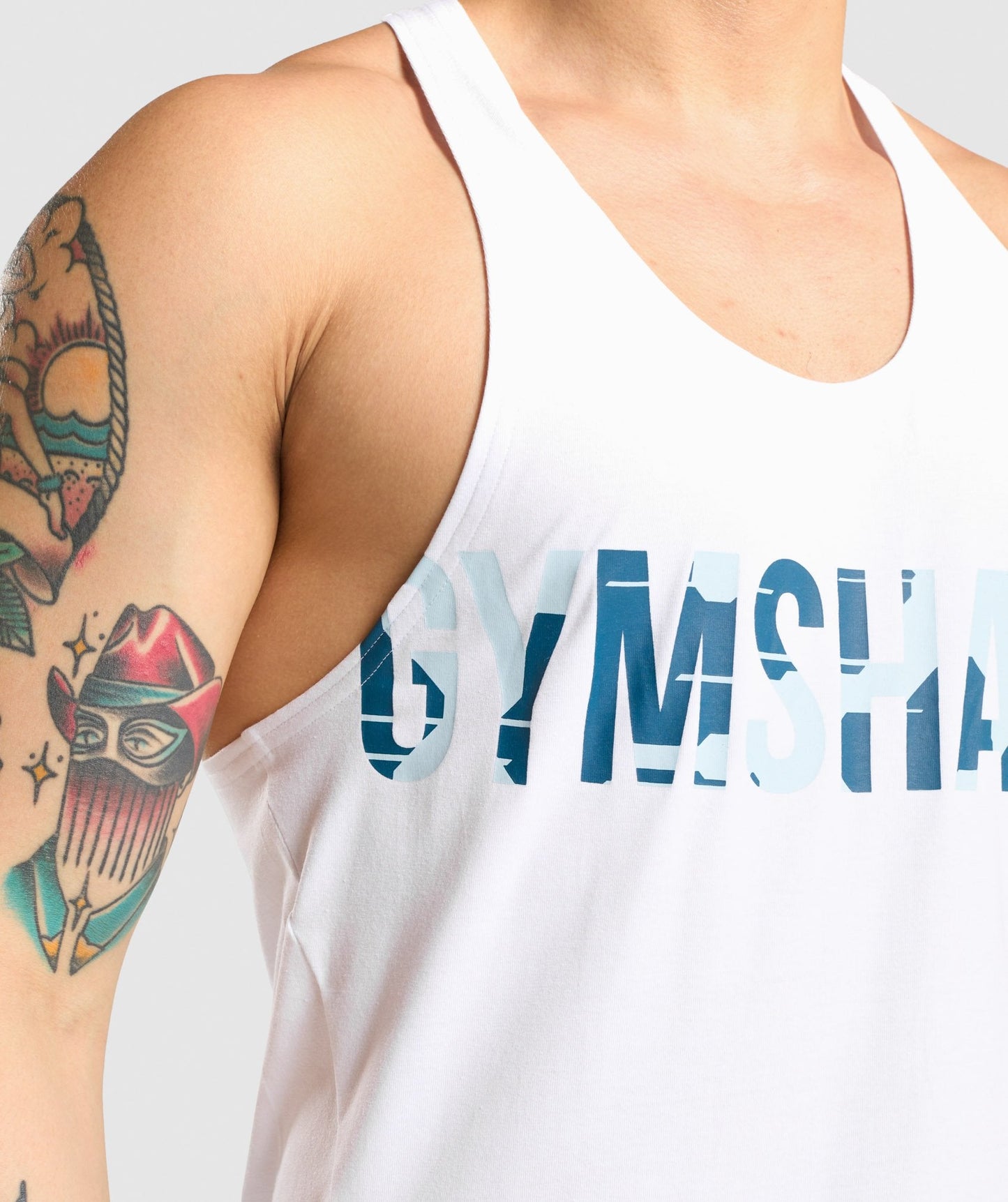 Gymshark Bold Stringer - White/Camo