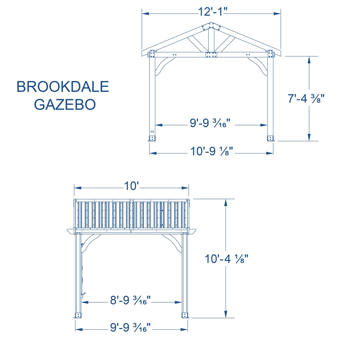 Brookdale 12×10 Gazebo Medium Brown