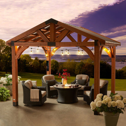 Brookdale 12×10 Gazebo Medium Brown