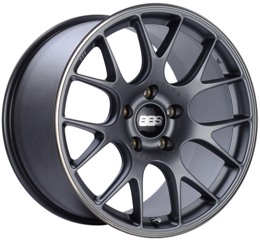 BBS CH-R 19x9" 5x120 +44 Satin Titanium Polished Rim Protector Wheel (CH130TIPO)