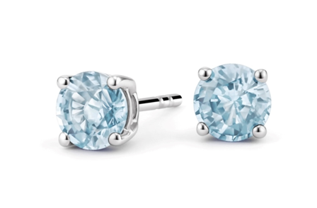 2.00 Carat TW Aquamarine Stud Earrings In 14kt White Gold