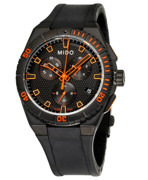 Mido Ocean Star Captain Chronograph Black Dial Divers Mens Watch