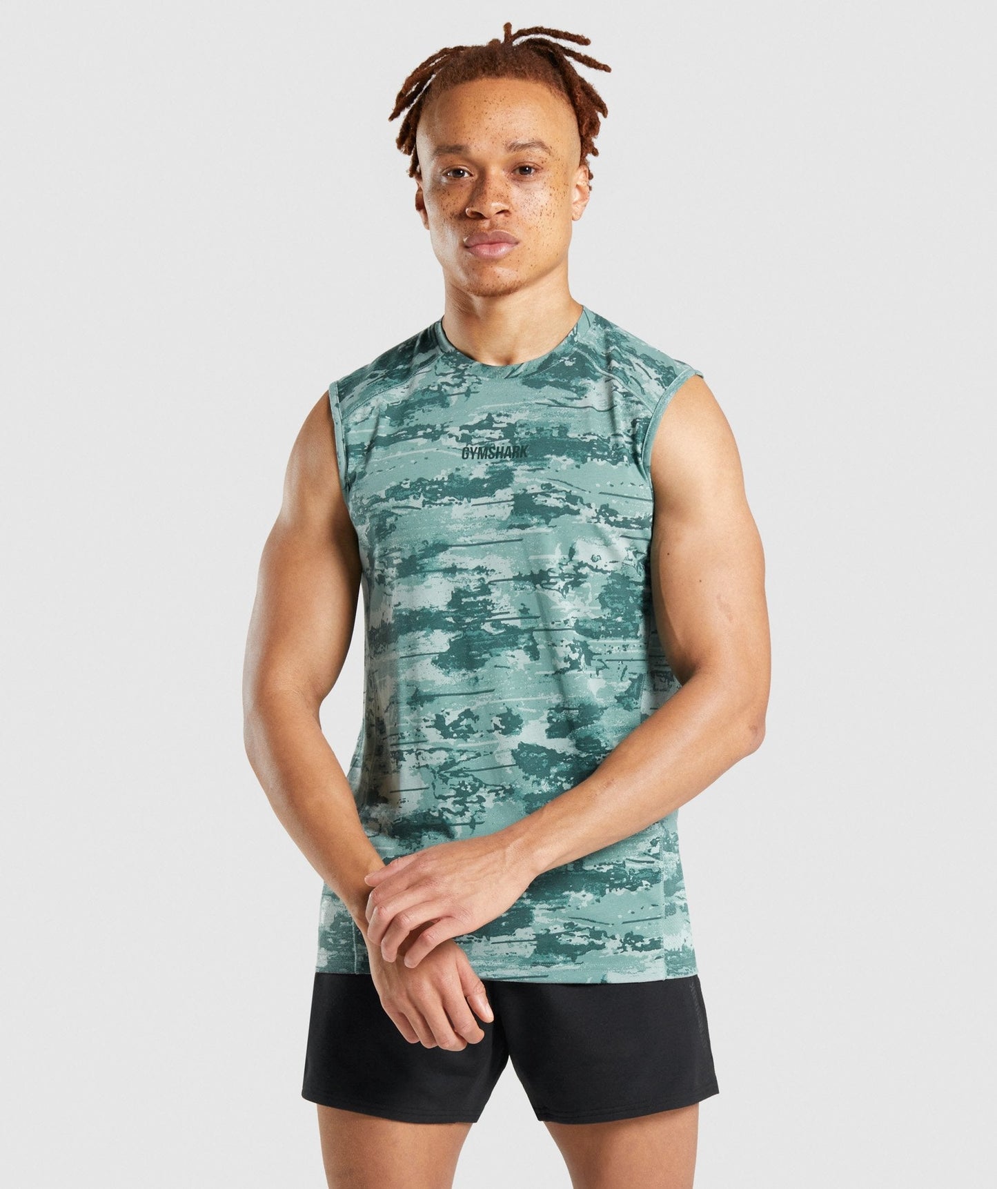 Gymshark Chalk Tank - Light Green Print