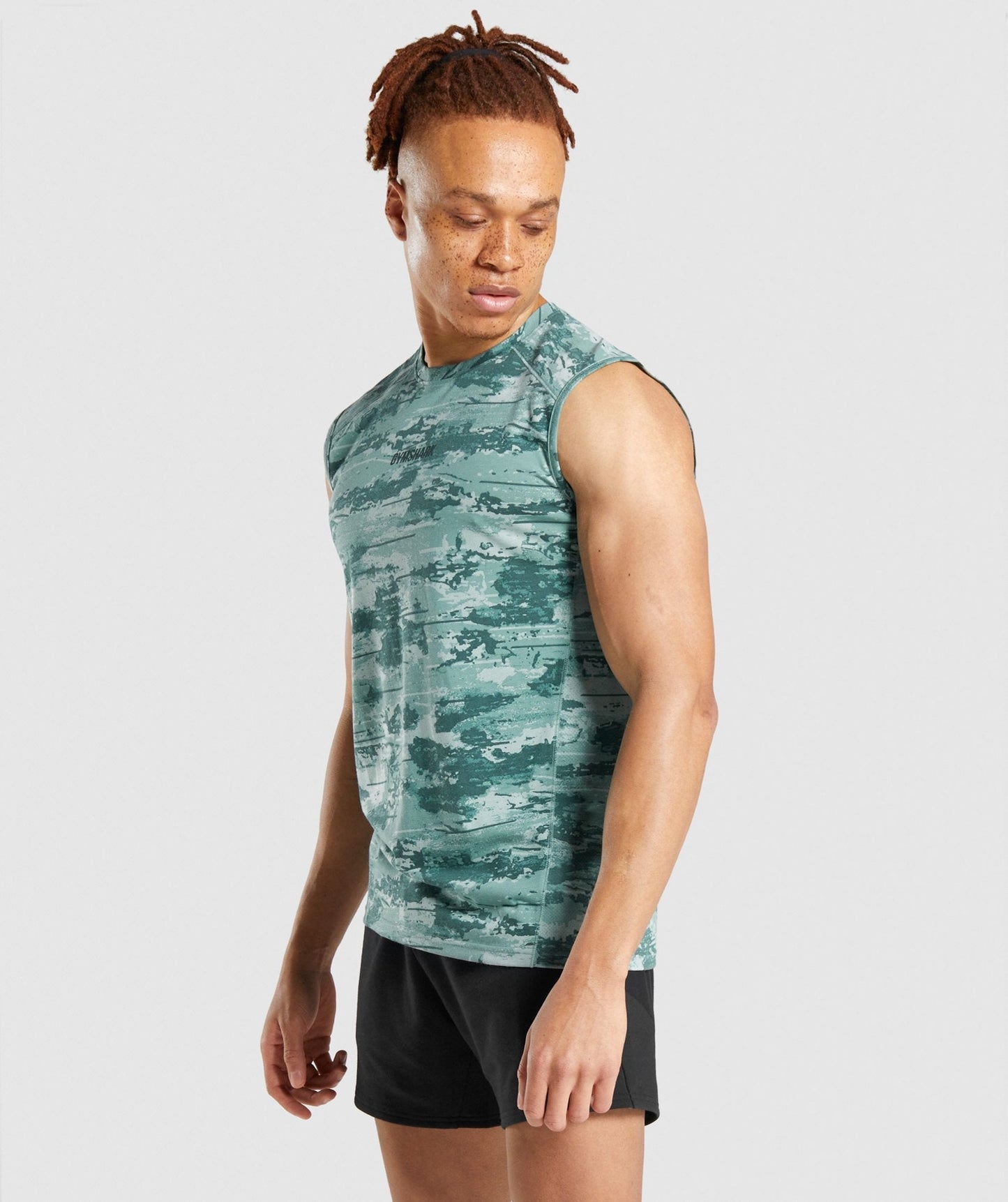 Gymshark Chalk Tank - Light Green Print