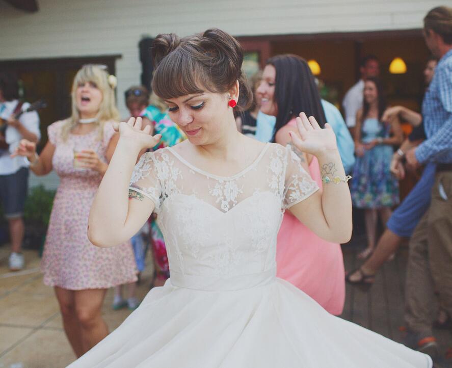 Short Sleeve Vintage Tea Length Wedding Dress,20111655
