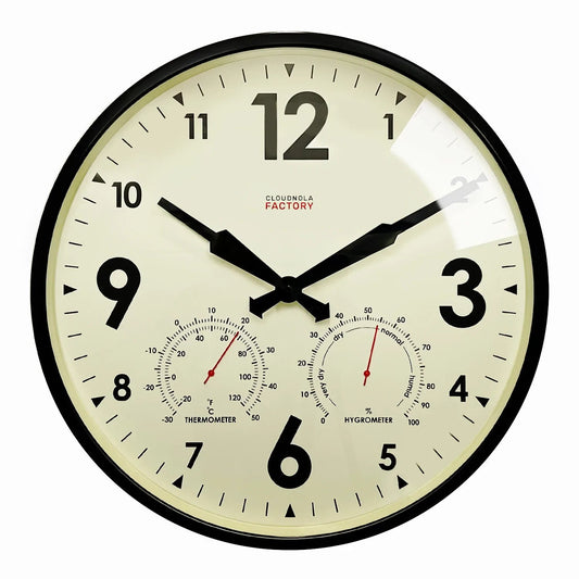 Factory Outdoor XL Wall Clock & Weather Station