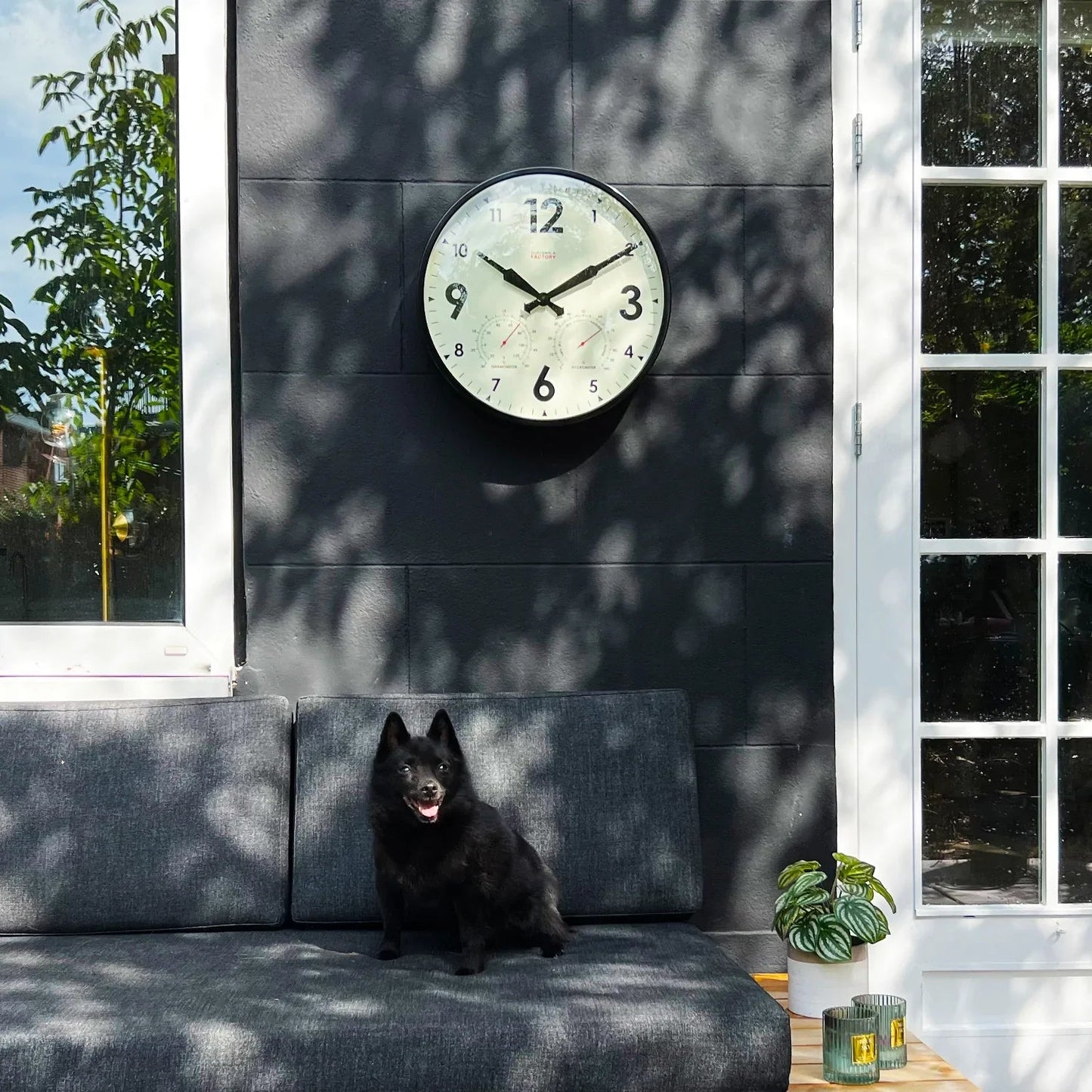 Factory Outdoor XL Wall Clock & Weather Station