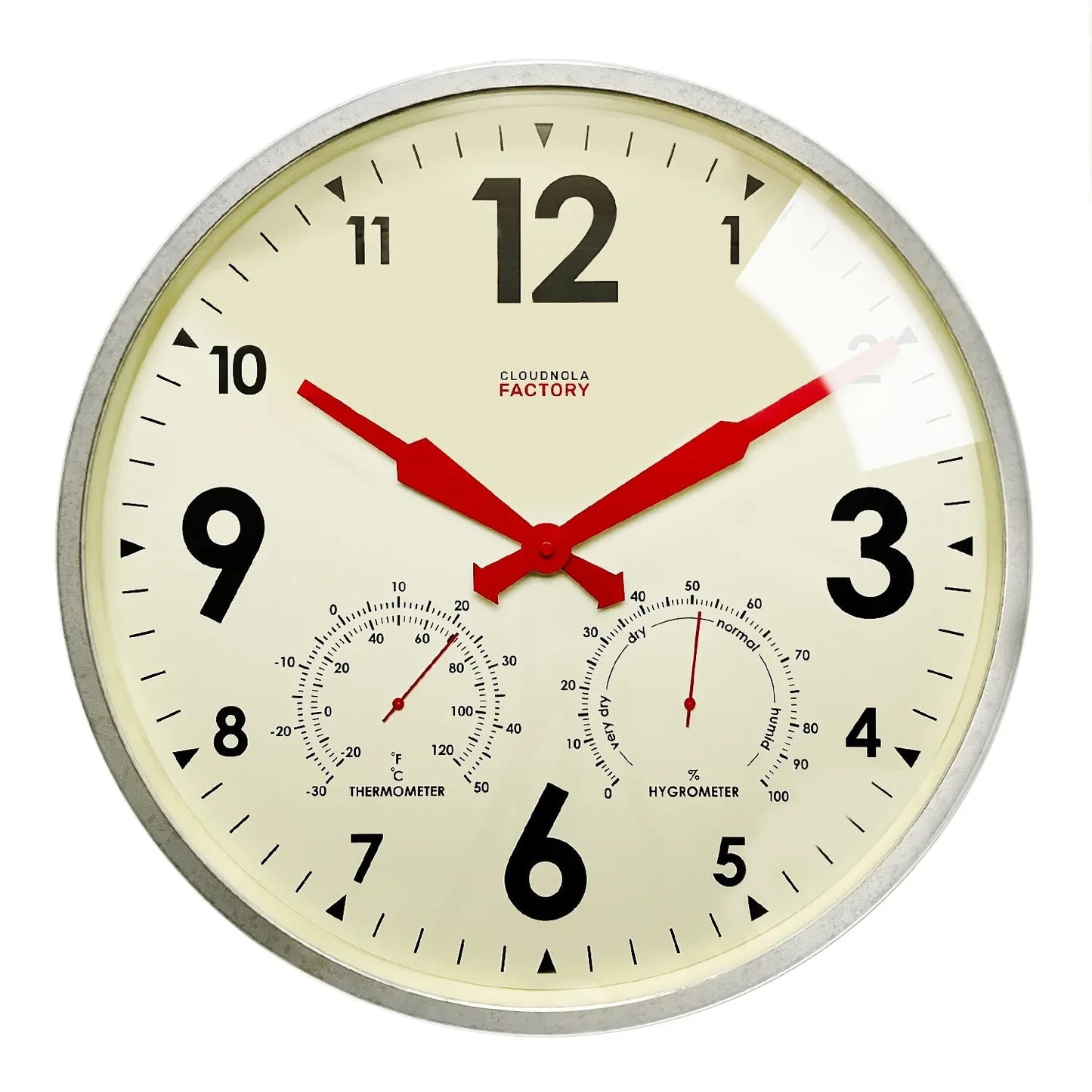 Factory Outdoor XL Wall Clock & Weather Station