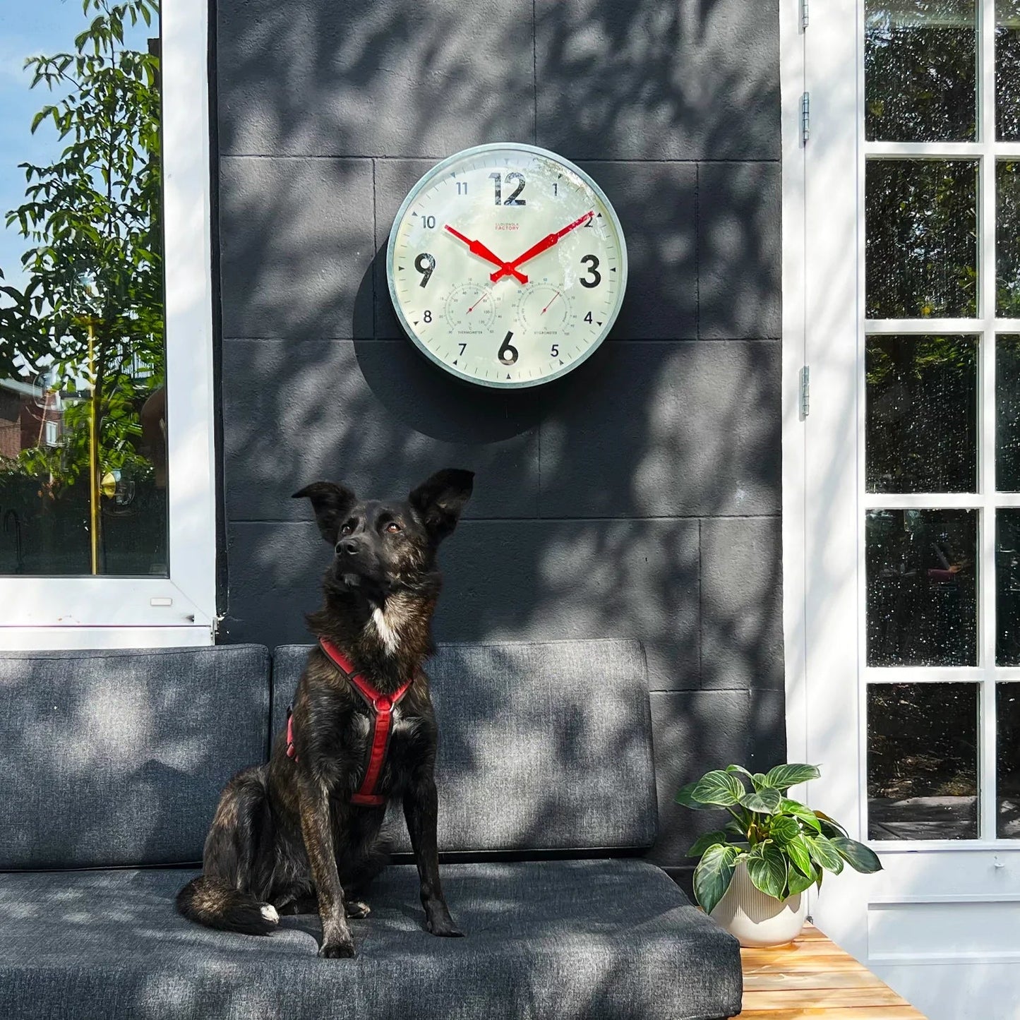 Factory Outdoor XL Wall Clock & Weather Station