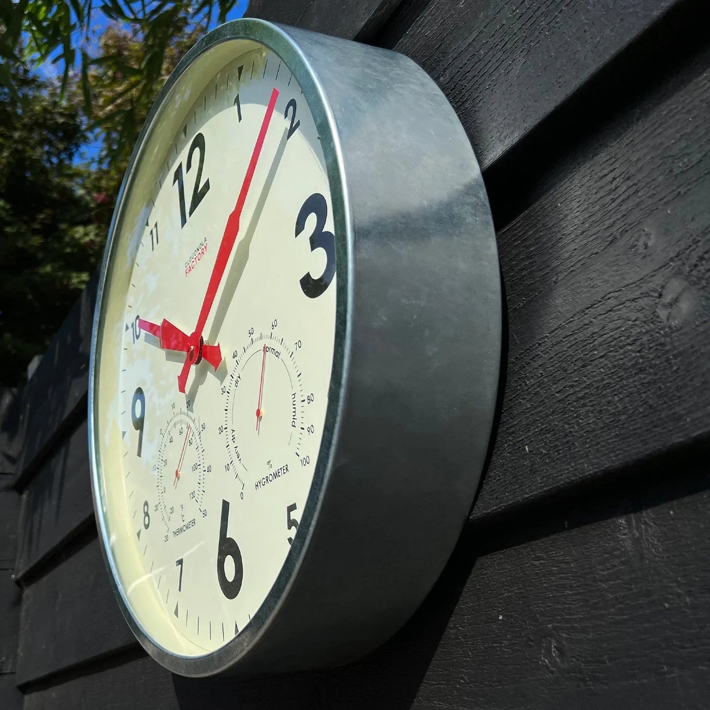 Factory Outdoor XL Wall Clock & Weather Station