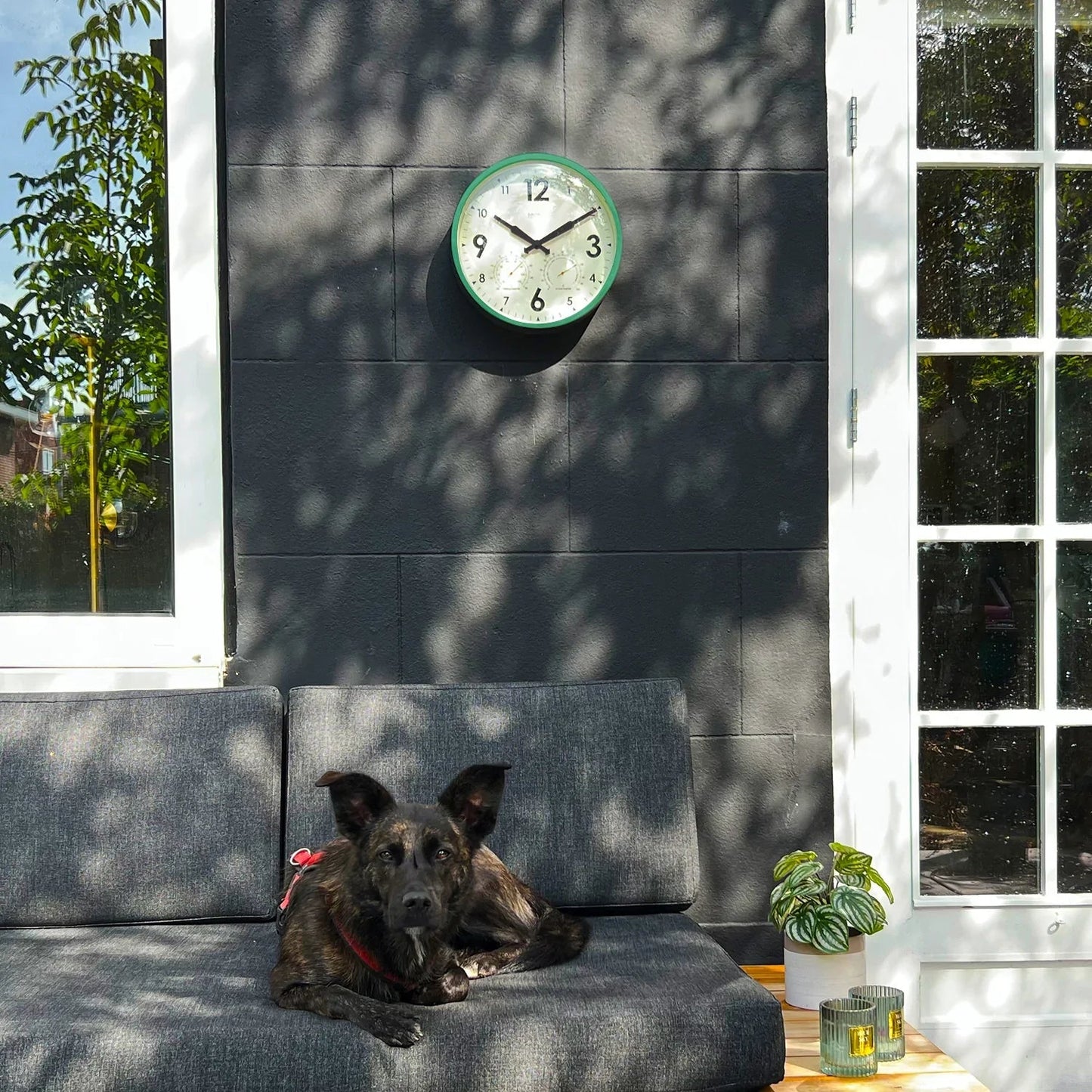 Factory Outdoor Wall Clock & Weather Station