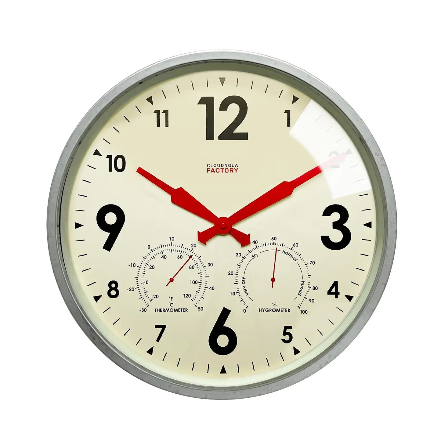 Factory Outdoor Wall Clock & Weather Station