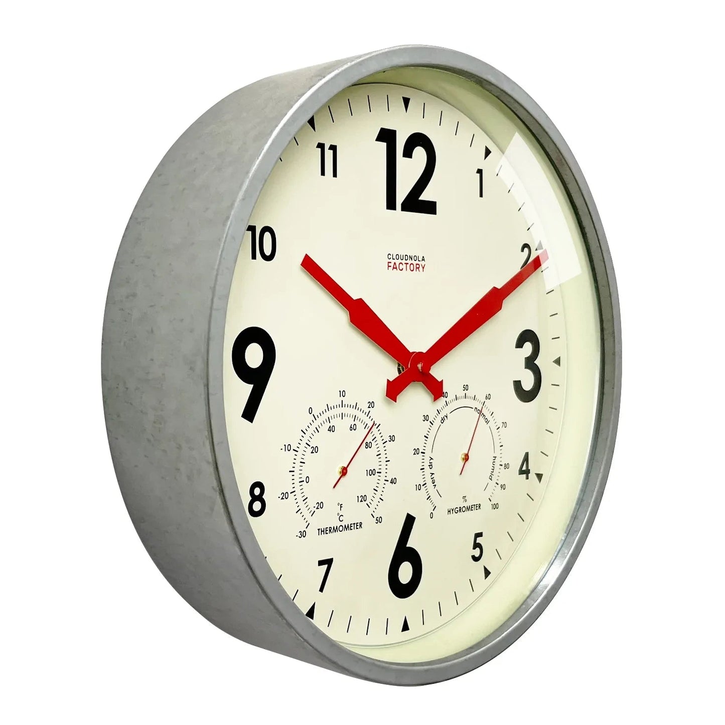 Factory Outdoor Wall Clock & Weather Station