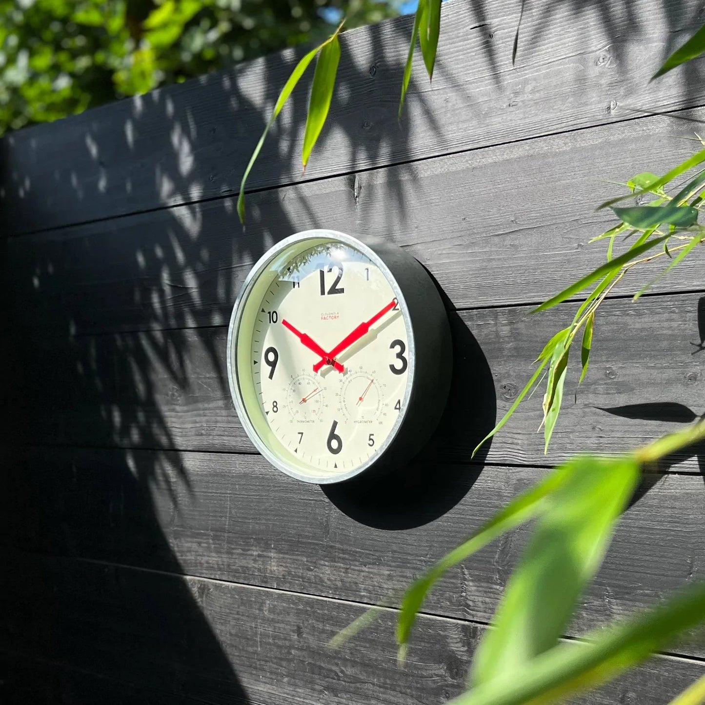 Factory Outdoor Wall Clock & Weather Station