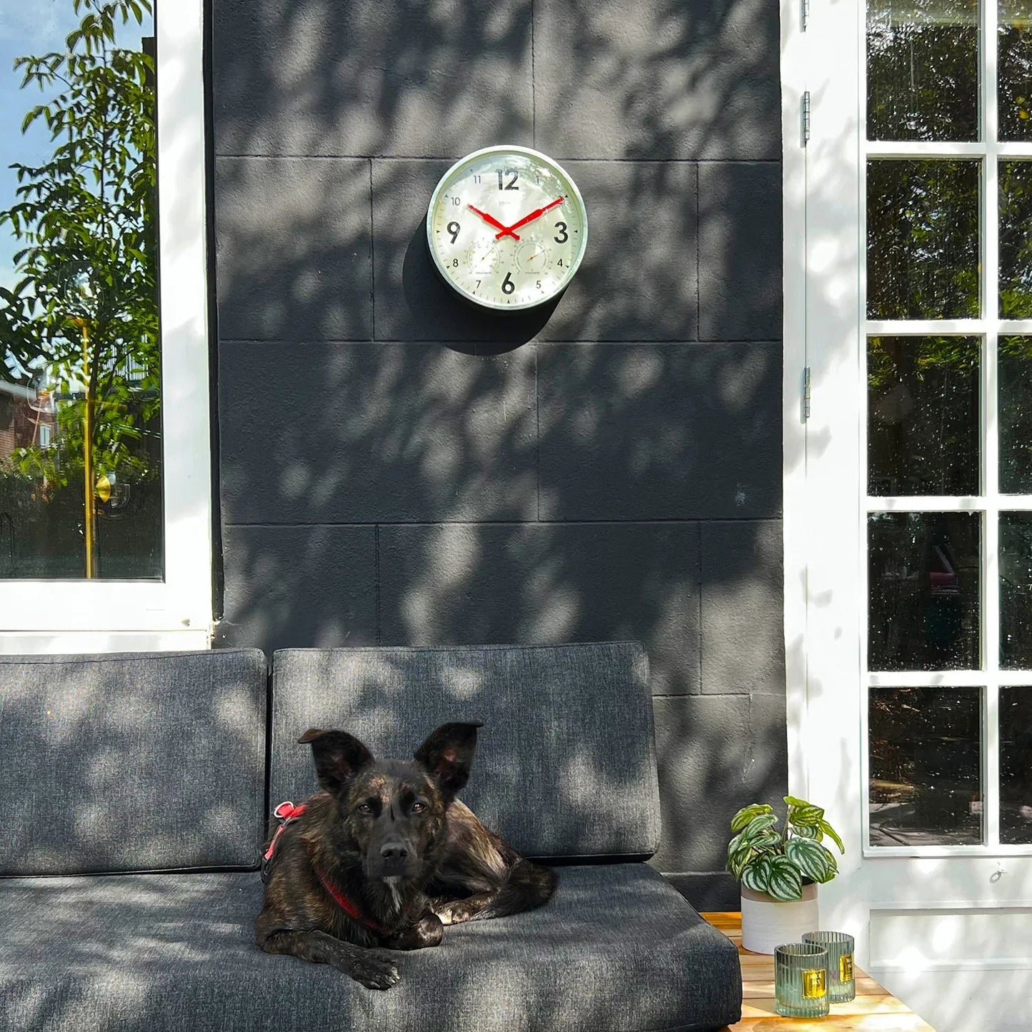 Factory Outdoor Wall Clock & Weather Station