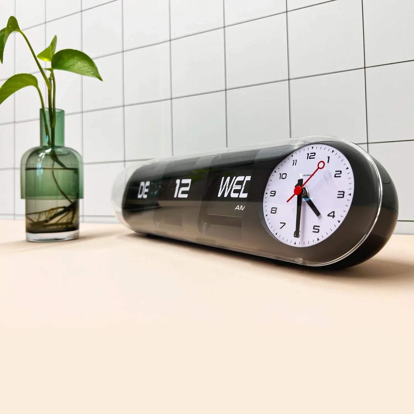 Capsule Black Date & Time Flip Clock