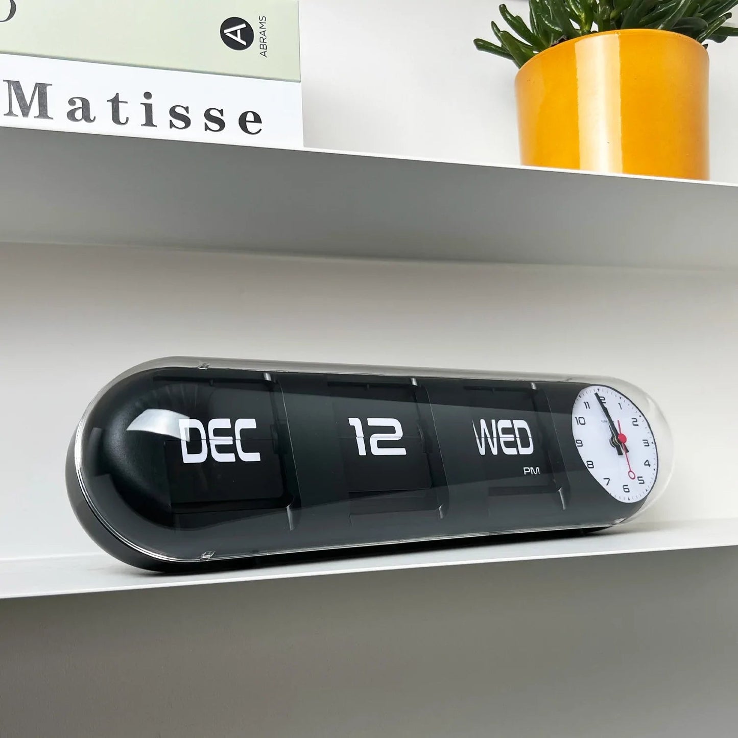 Capsule Black Date & Time Flip Clock