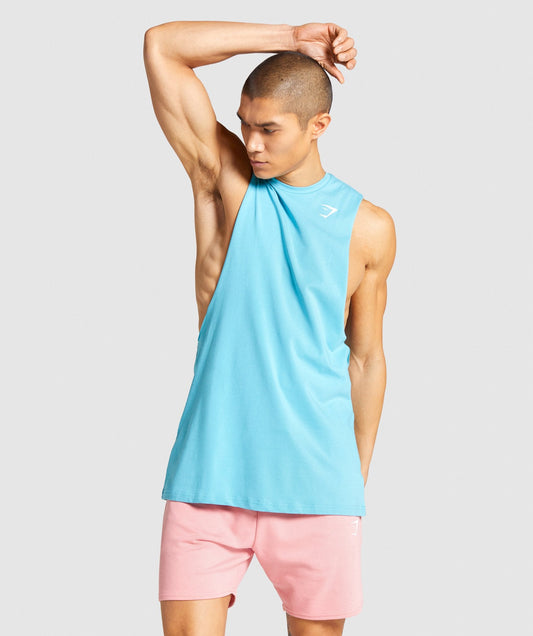 Gymshark Critical Drop Arm Tank - Light Blue