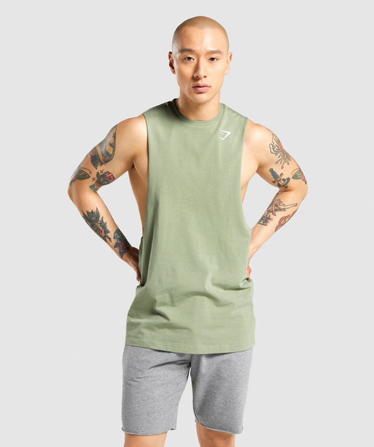 Gymshark Critical Drop Arm Tank - Light Green