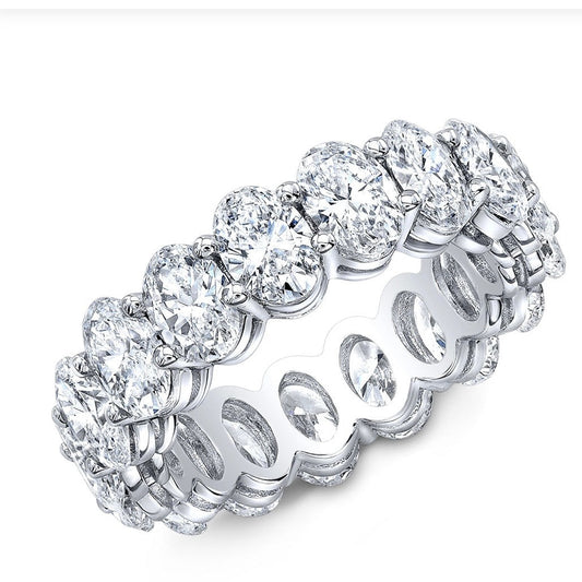 4.00 CTW DEW Diamondeere Eternity Band in 14K White Gold over Sterling