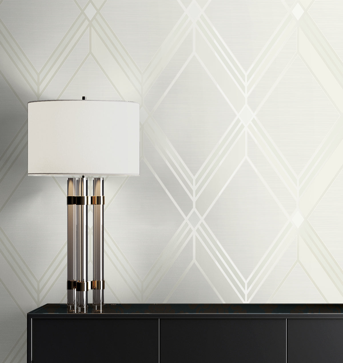 Brooklyn Diamond Metallic Pearl Wallpaper from Deco 2 by Collins & Company