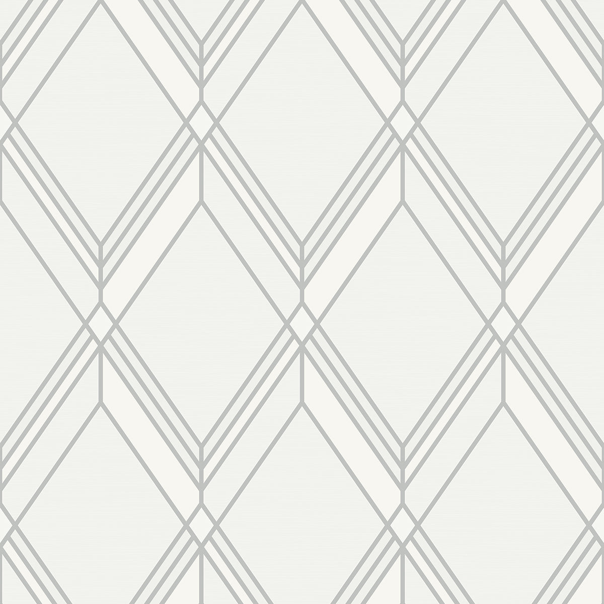 Brooklyn Diamond Metallic Silver Wallpaper from Deco 2 by Collins & Company