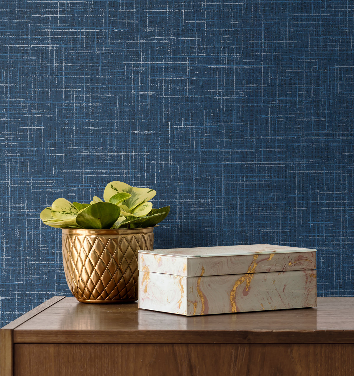 Glitter Faux Finish Cobalt Wallpaper from Deco 2 by Collins & Company
