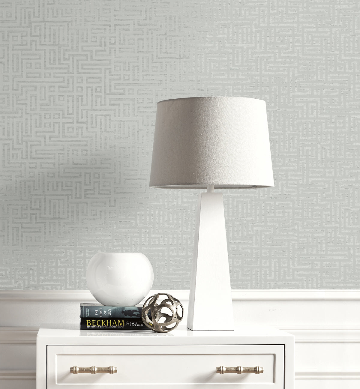 Rockefellar Maze Slate Grey Wallpaper from Deco 2 by Collins & Company