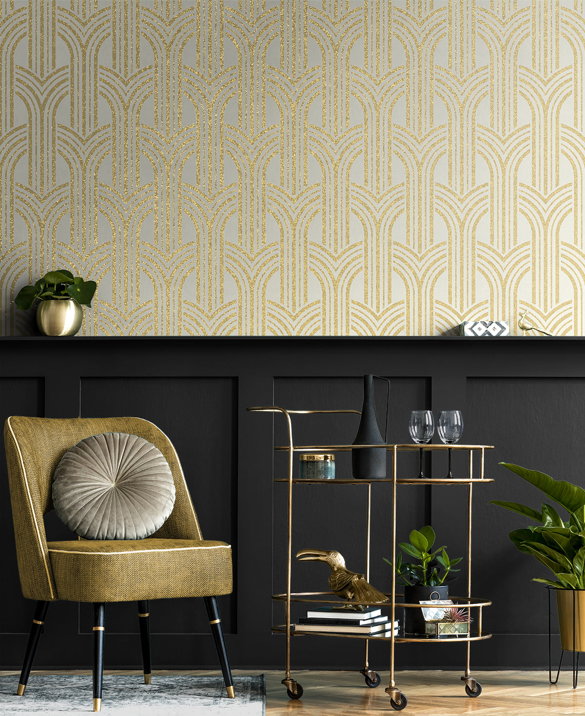 Broadway Arches Golden Nugget Wallpaper from Deco 2 by Collins & Company