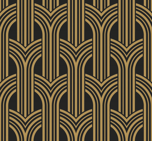 Broadway Arches Antique Gold Wallpaper from Deco 2 by Collins & Company