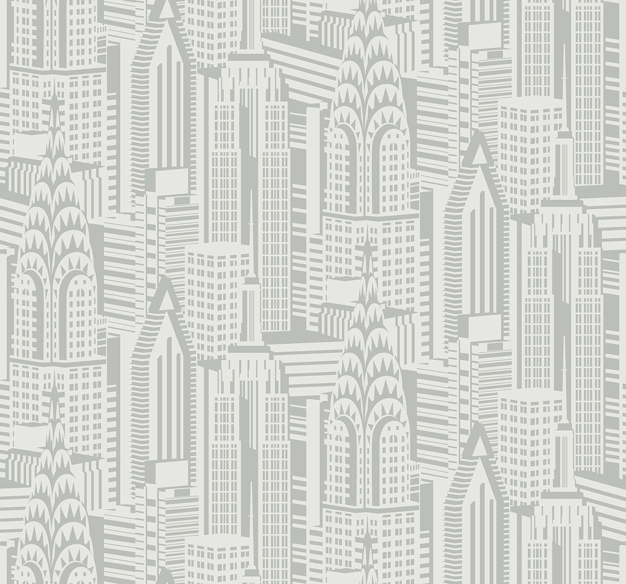 Manhattan Skyline Silver Sky Wallpaper from Deco 2 by Collins & Company
