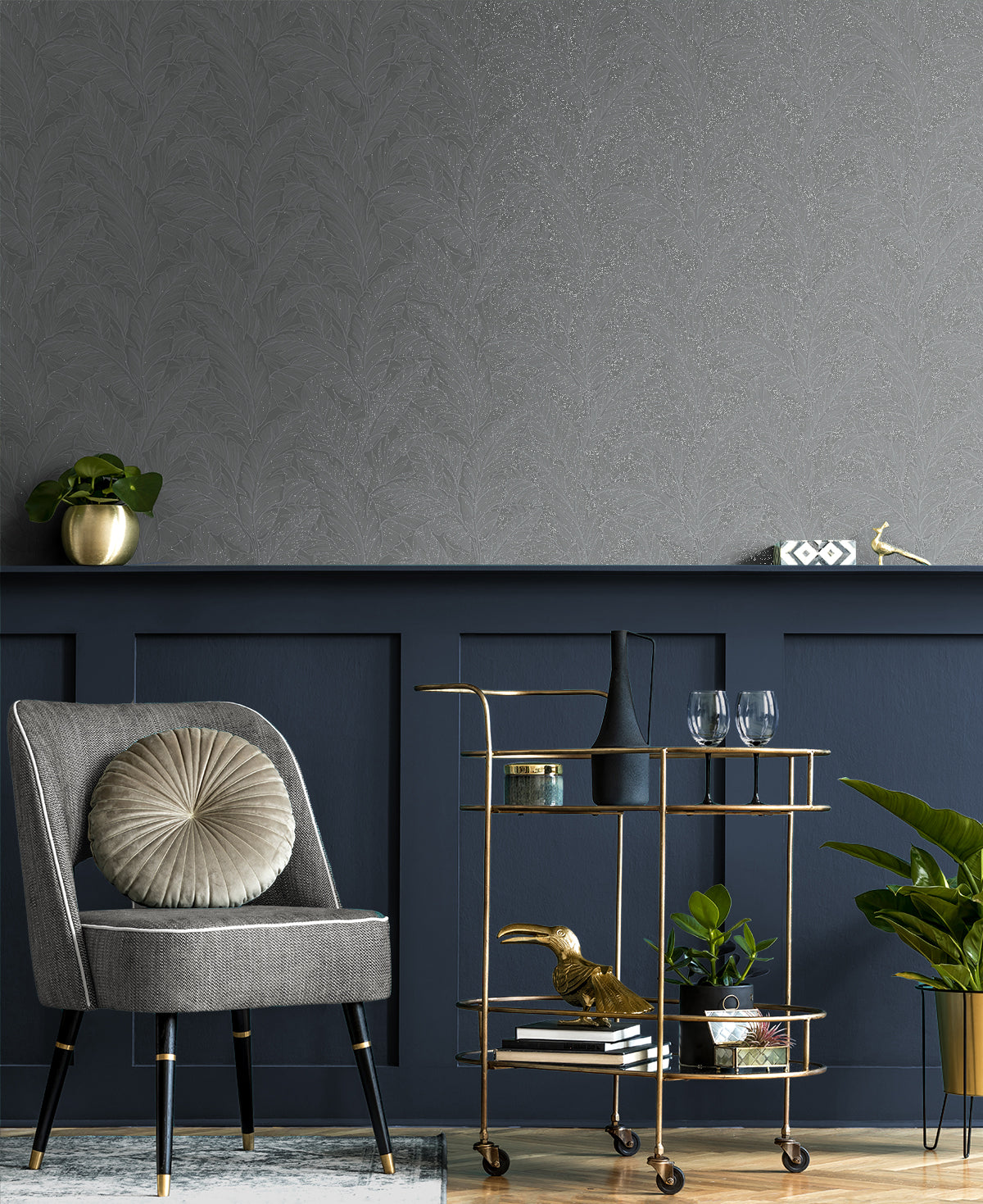 Deco Banana Leaf Slate Wallpaper from Deco 2 by Collins & Company