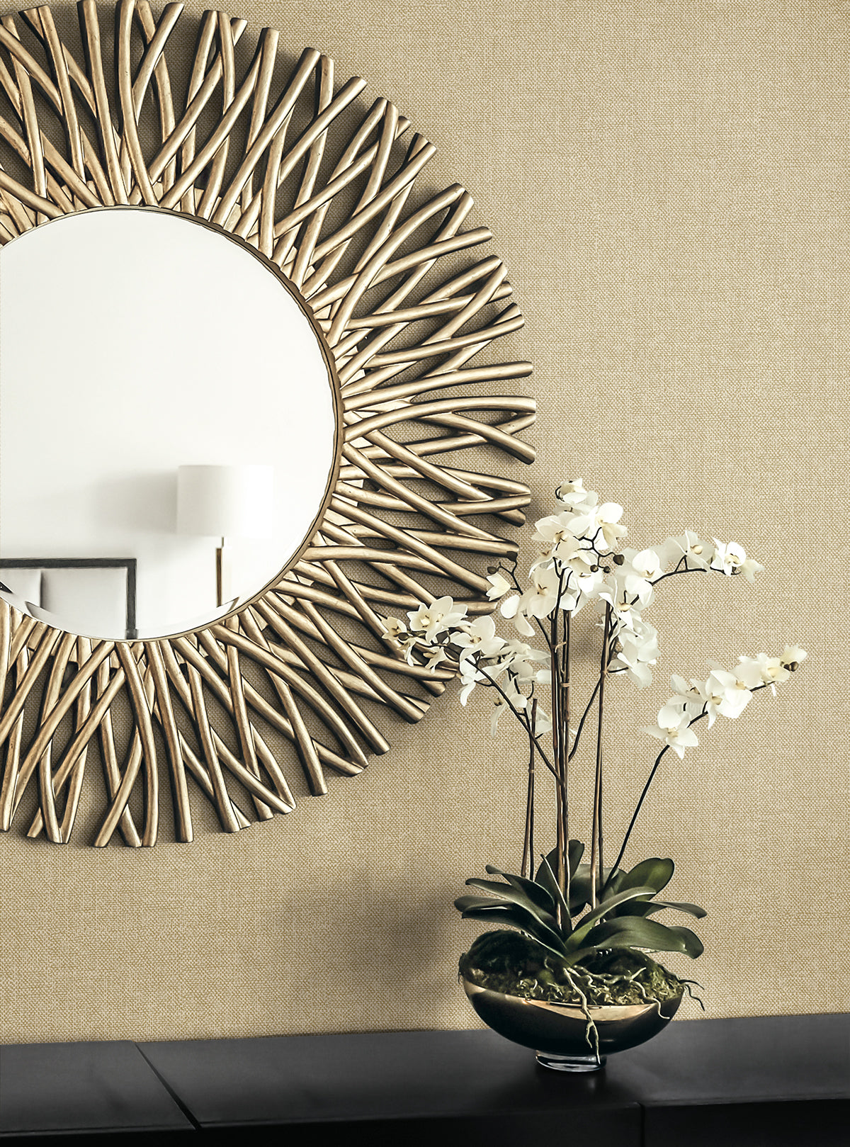 Deco Linen Classic Beige Wallpaper from Deco 2 by Collins & Company