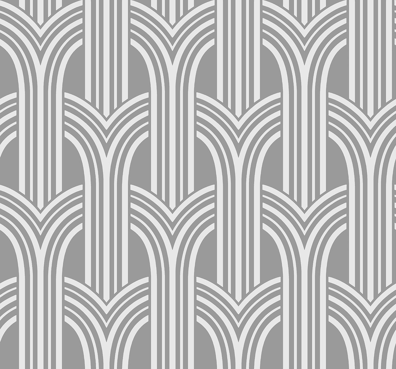 Deco Arches Metallic Silver Wallpaper from Deco 2 by Collins & Company