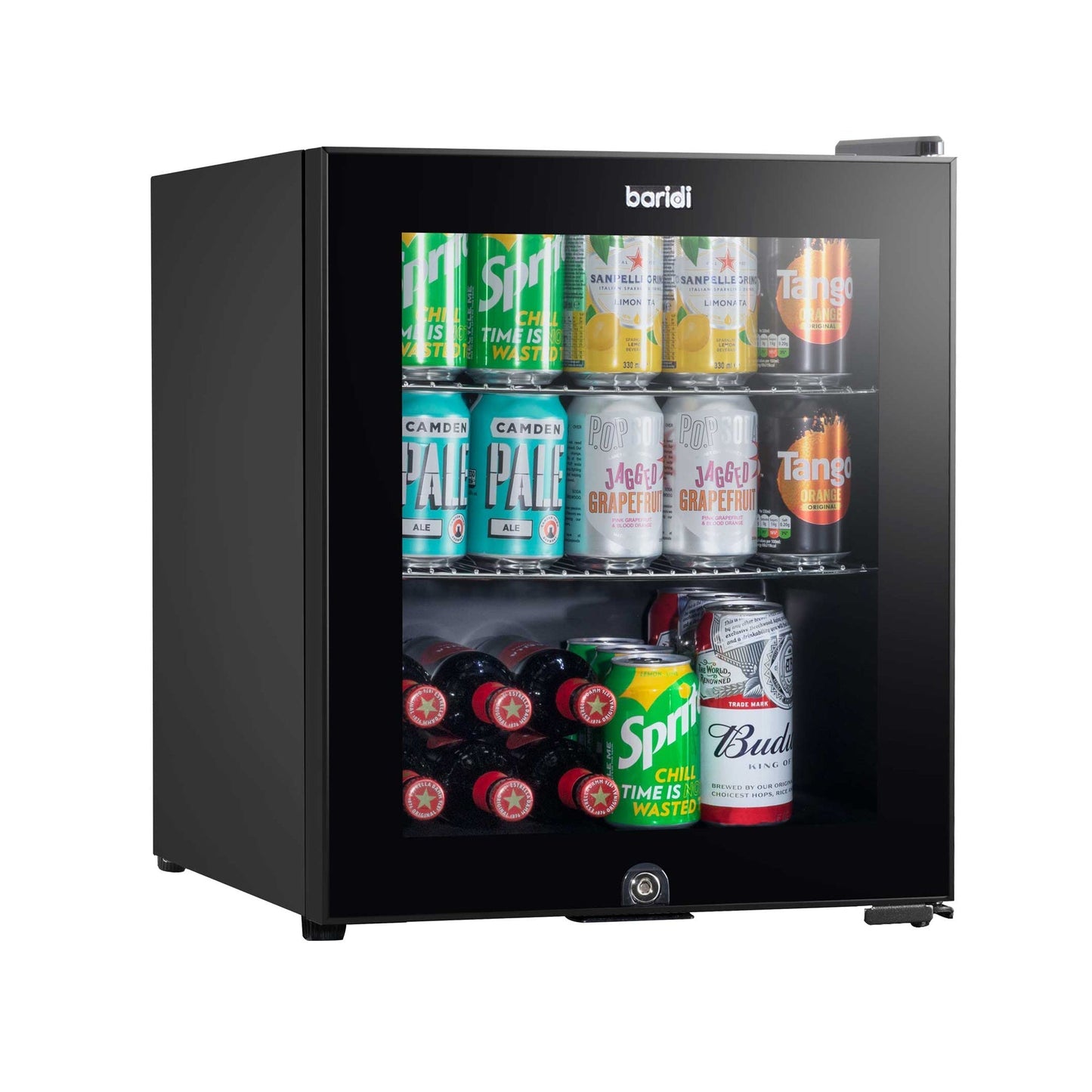 Baridi 50L Drinks/Beer & Wine Mini Cooler Fridge with LED Light, Black - DH12