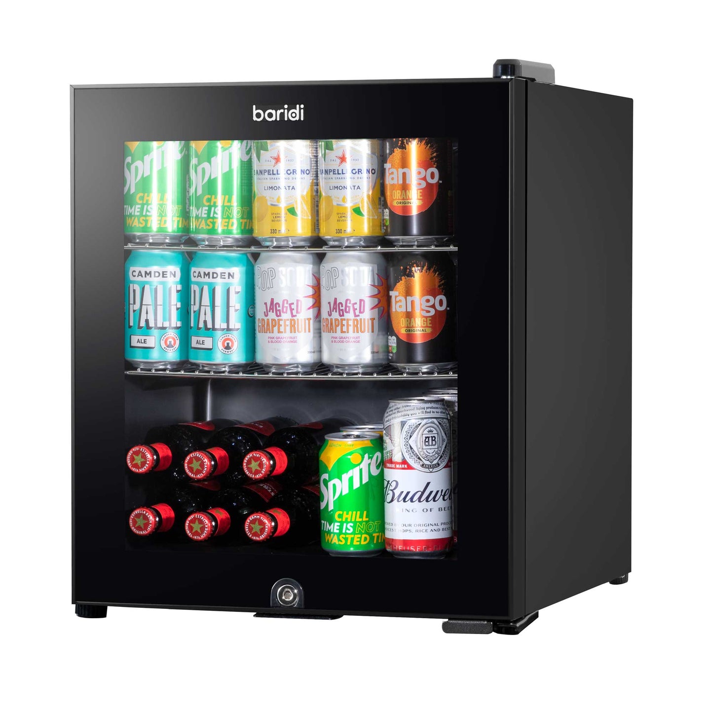 Baridi 50L Drinks/Beer & Wine Mini Cooler Fridge with LED Light, Black - DH12