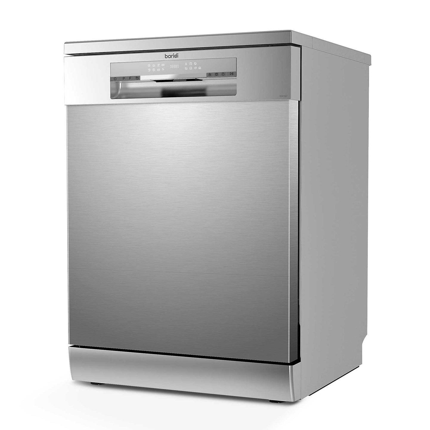 60cm Freestanding Dishwasher, 14 Place Settings, 8 Programs, LED Display, Silver - DH167