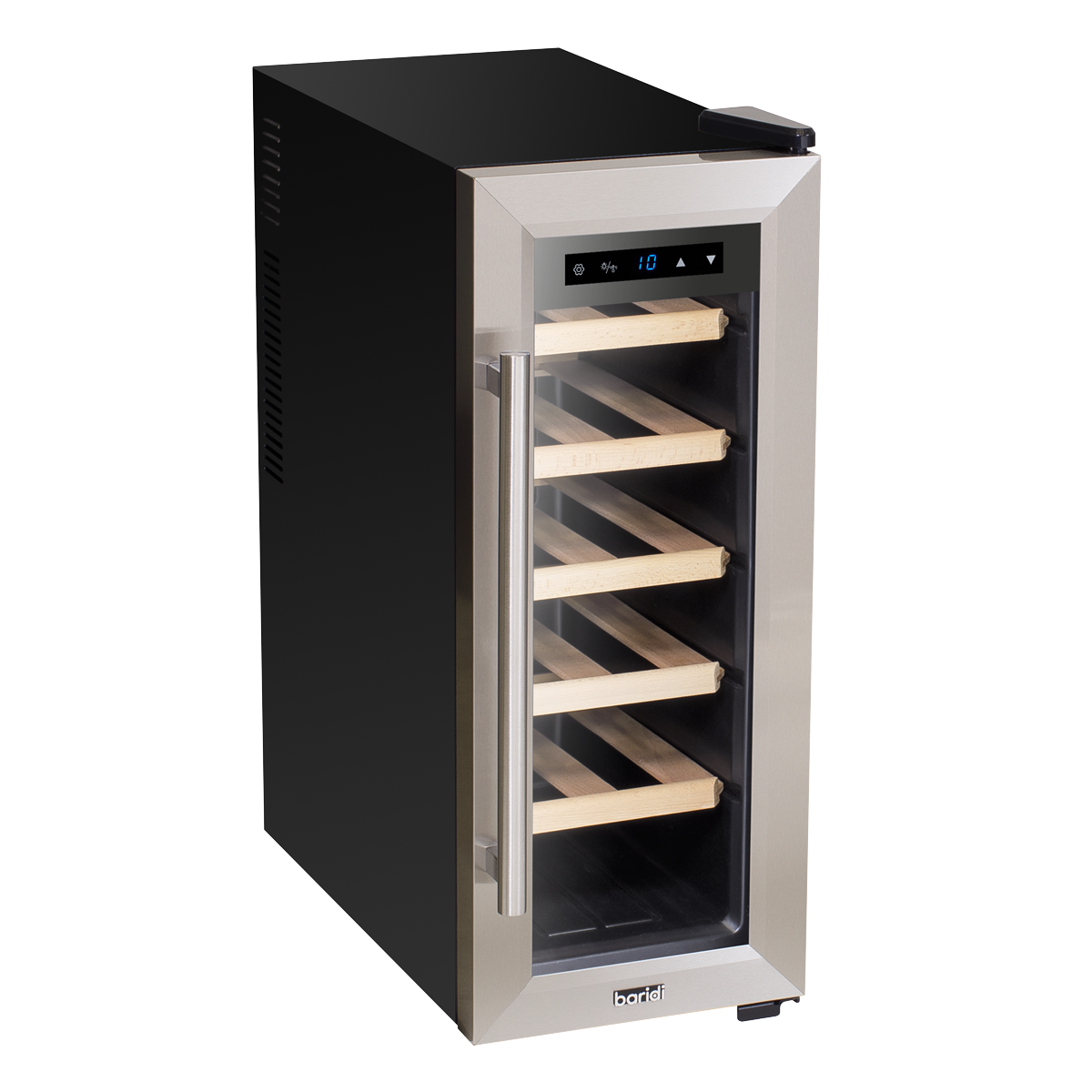 Baridi 12 Bottle Wine Cooler with Digital Touch Screen Controls & LED Light, Stainless Steel - DH28