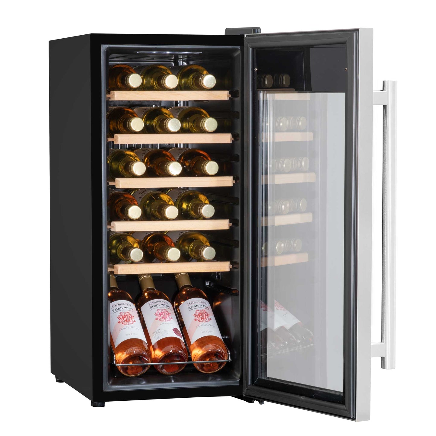 Baridi 18 Bottle Wine Cooler Fridge with Digital Touch Screen Controls & LED Light, Stainless Steel - DH29