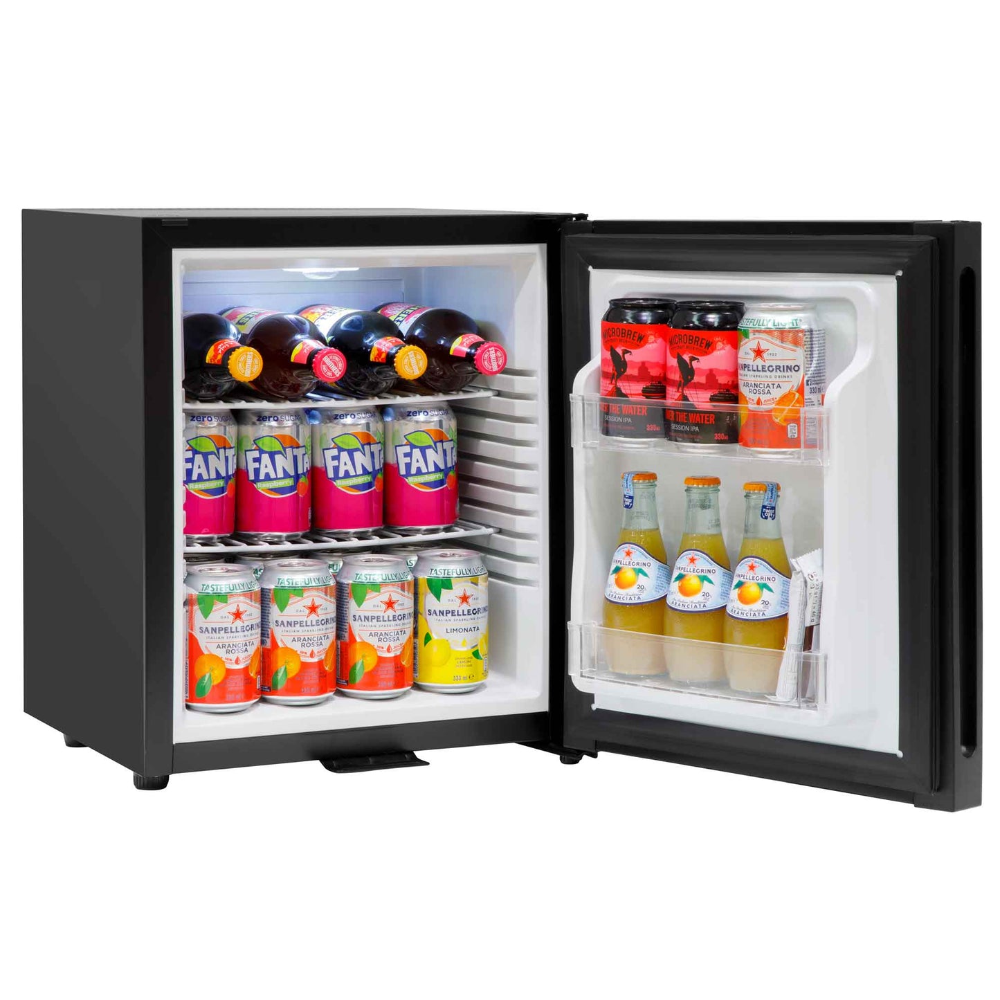 Baridi 25L Ultra Quiet Drinks & Wine Mini Cooler Fridge with LED Light, Black - DH57