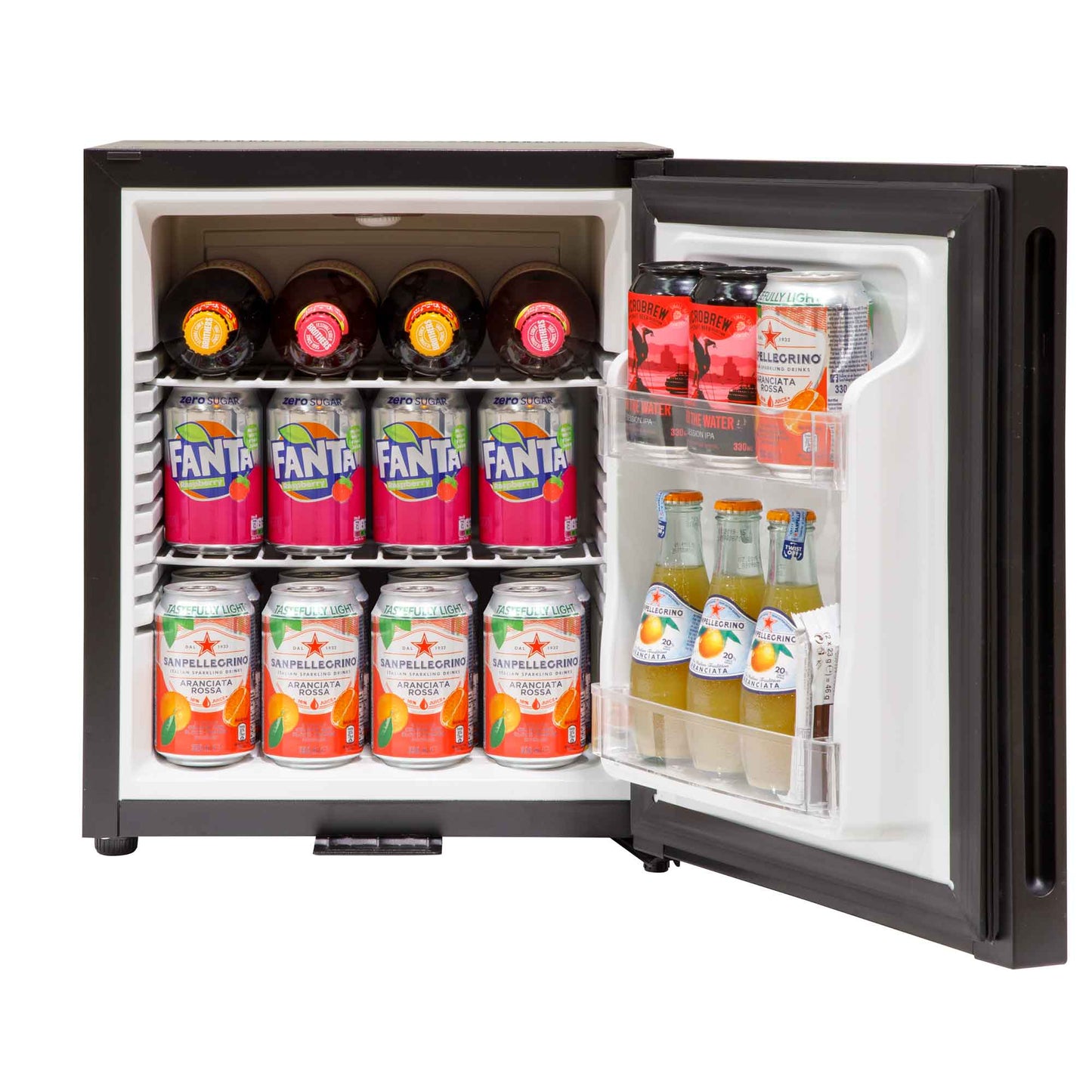Baridi 25L Ultra Quiet Drinks & Wine Mini Cooler Fridge with LED Light, Black - DH57
