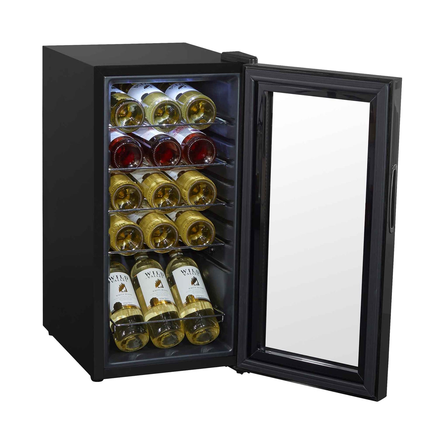 Baridi 15 Bottle Wine Cooler Fridge with Digital Touch Screen Controls & LED Light, Black - DH5